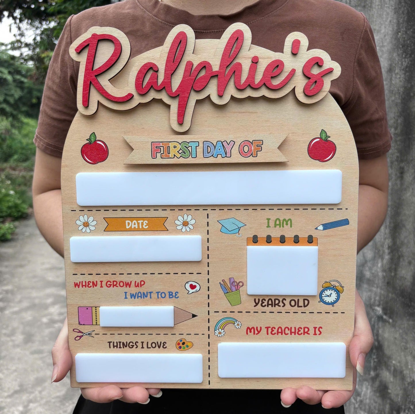 Personalized First Day Of School Sign, Custom First & Last Day of School Sign, Custom School Board Gift for Student, 1st Day of School Board