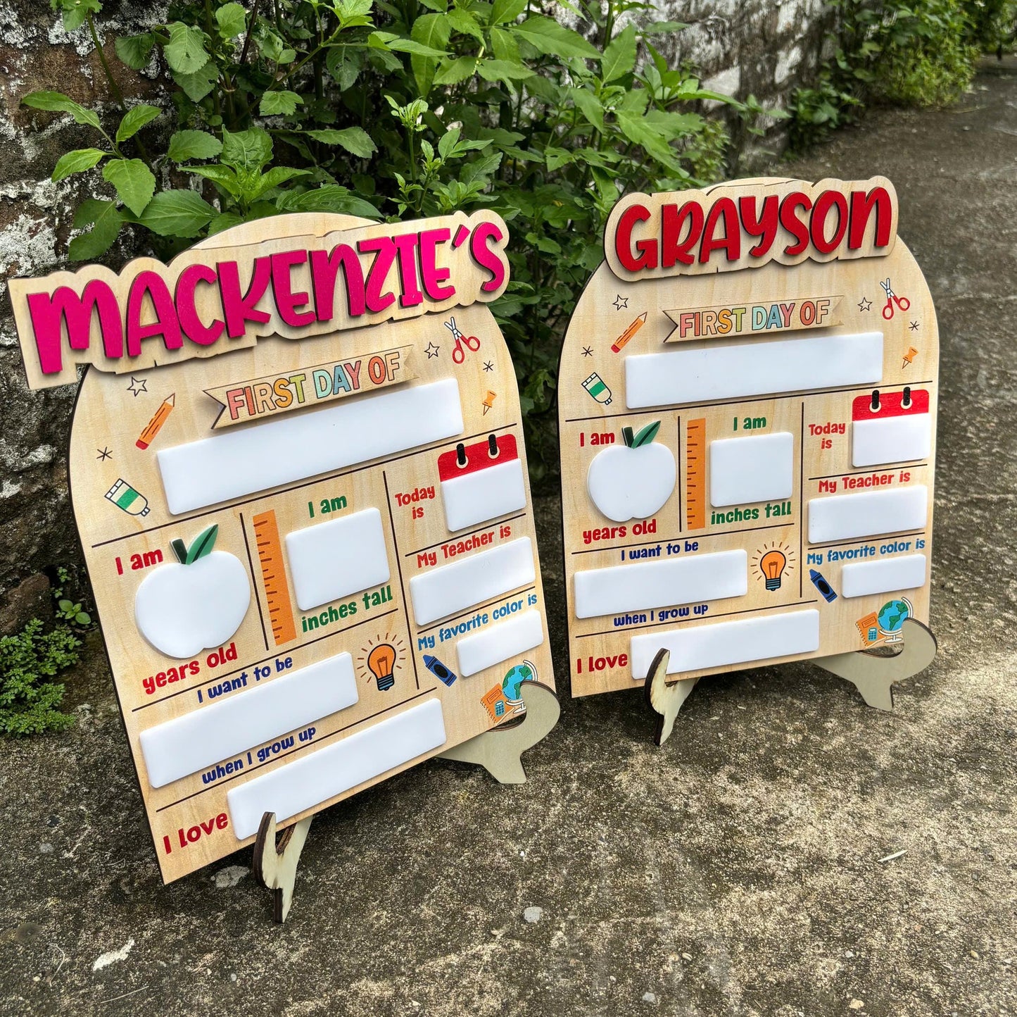 Personalized First Day Of School Sign, 1st Day Of School Sign, Dry Erase School Sign, Reusable Back To School Sign For Photos, School Board