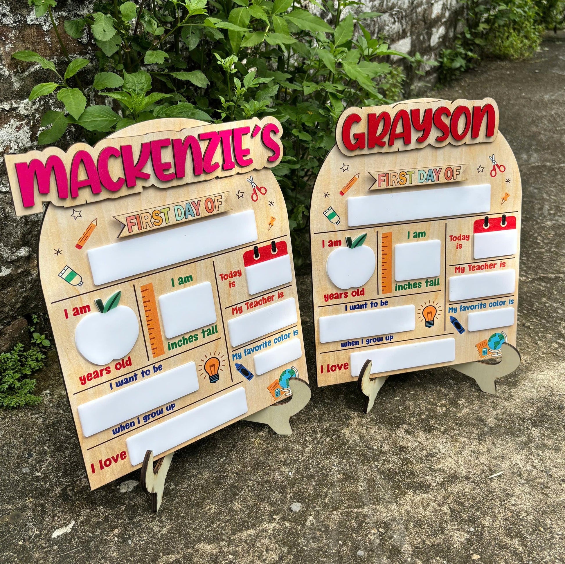 Personalized First Day Of School Sign, 1st Day Of School Sign, Dry Erase School Sign, Reusable Back To School Sign For Photos, School Board