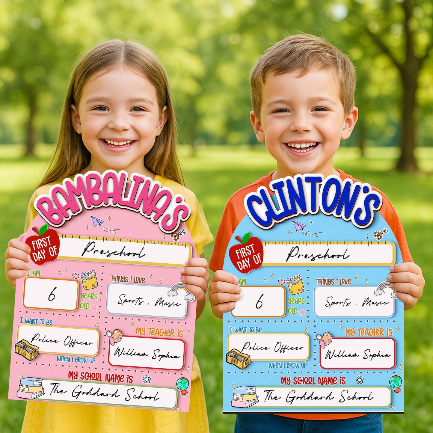 Custom First Day of School Sign,Interchangeable Back to School Sign,Preschool,Kindergarten 1st Day of School Board Reusable,Last Day School