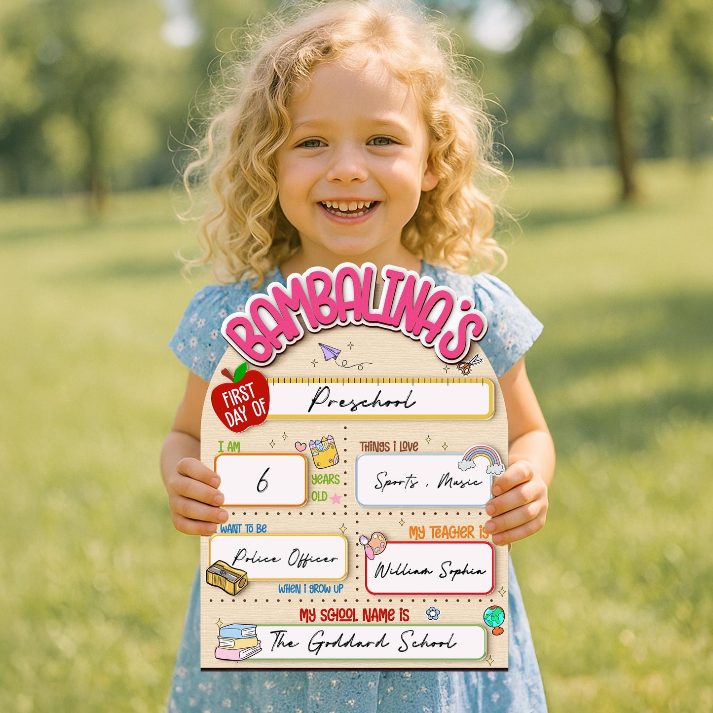 Custom First Day of School Sign,Interchangeable Back to School Sign,Preschool,Kindergarten 1st Day of School Board Reusable,Last Day School