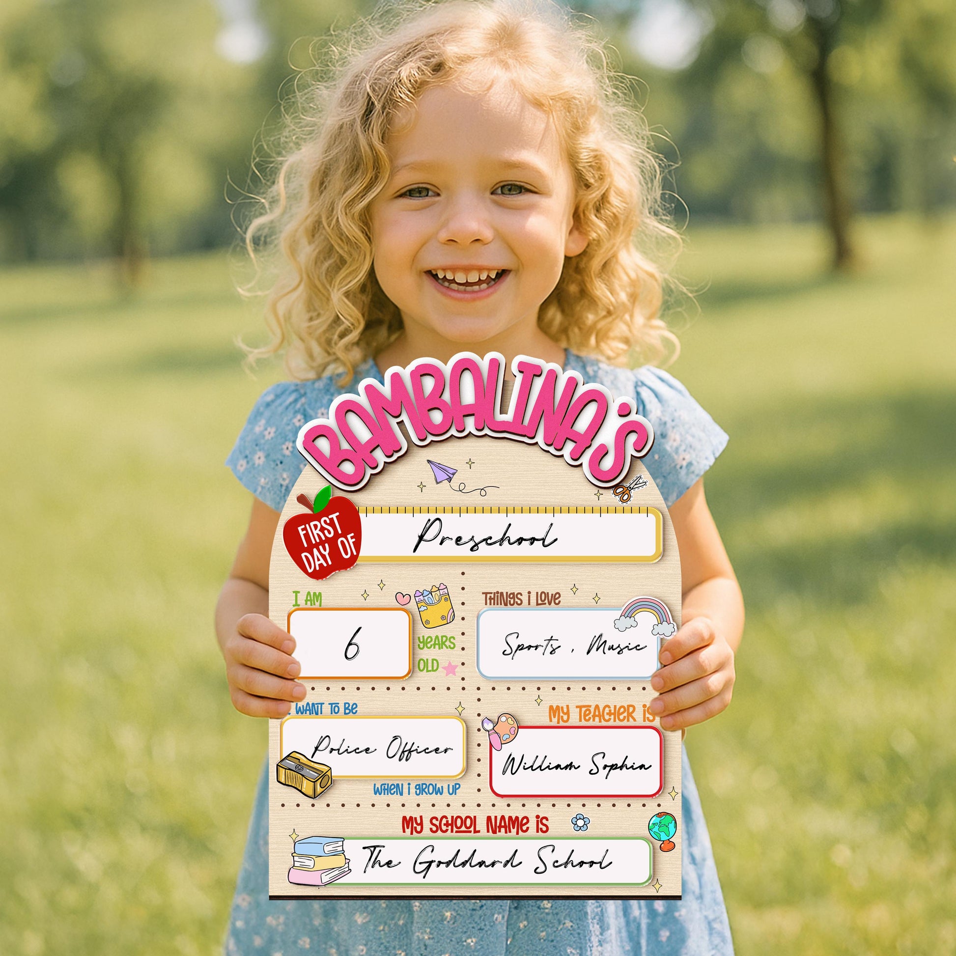 Custom First Day of School Sign,Interchangeable Back to School Sign,Preschool,Kindergarten 1st Day of School Board Reusable,Last Day School