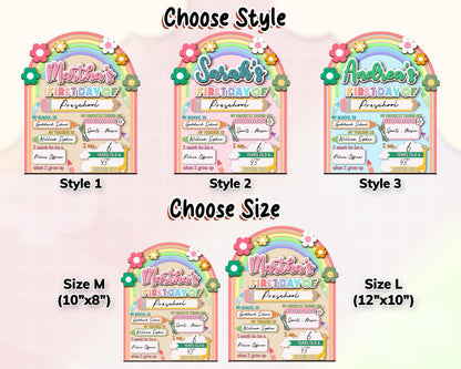 Personalized First Day School Sign, Back to School Sign, Kindergarten 1st Day of School Sign Reusable, Custom First Day School Sign