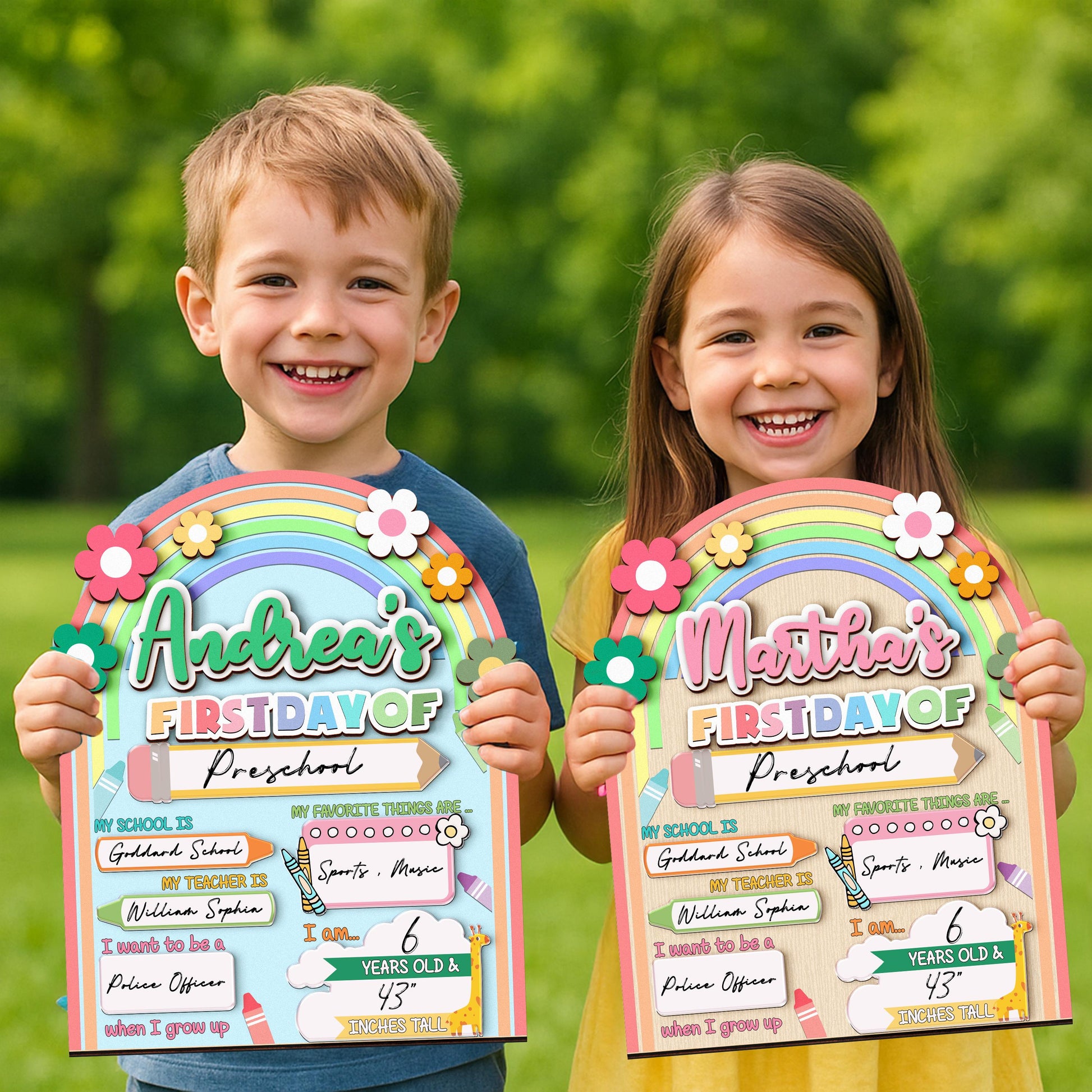 Personalized First Day School Sign, Back to School Sign, Kindergarten 1st Day of School Sign Reusable, Custom First Day School Sign