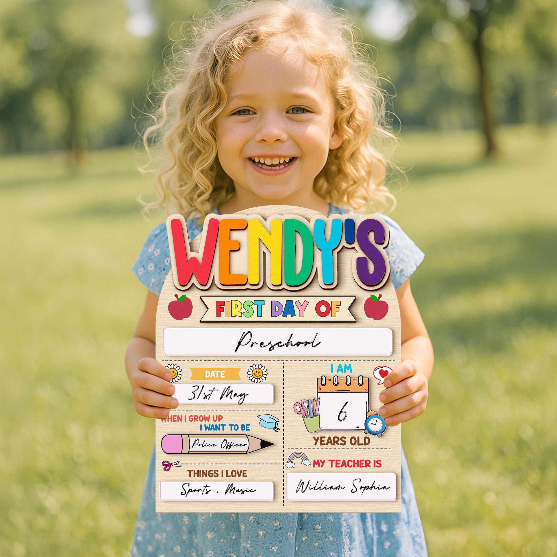 Custom First And Last Day School Sign,Preschool Back To School Dry Erase Sign,Kindergarten 1st Day of School,First Day School,School Board