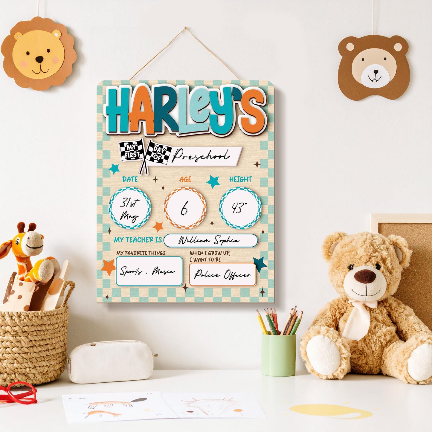 Custom First Day Of School Sign, Last Day of School Sign, Custom Name Sign, Preschool Back To School Dry Erase Sign, 1st Day of School Board