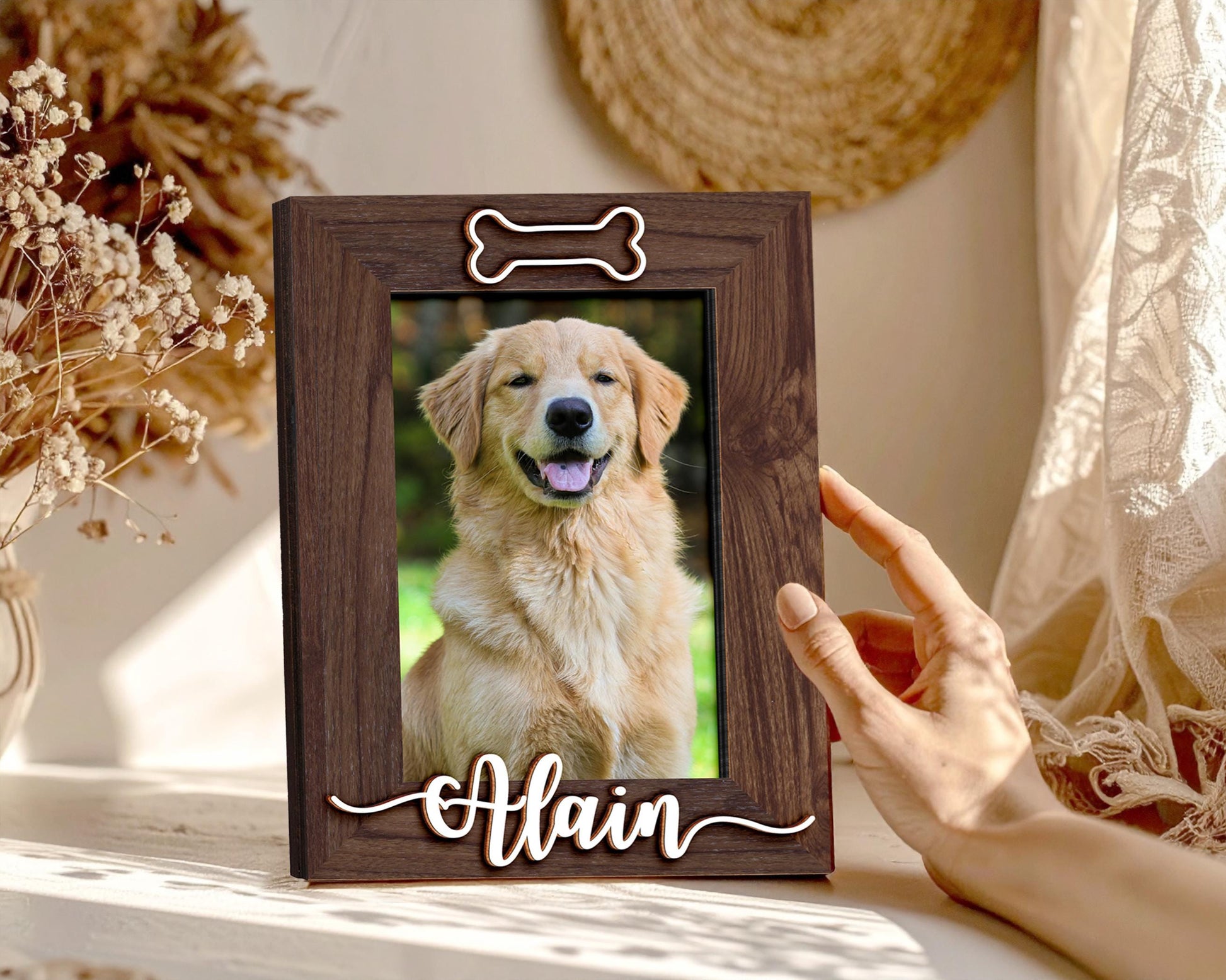 Personalized Pet Picture Frame,Dog Frame,Dog Memorial Gift,Pet Name Photo,Cat Dog Lover,Cat Memorial,Pet Portrait,New Pet Gift,Pet Keepsake