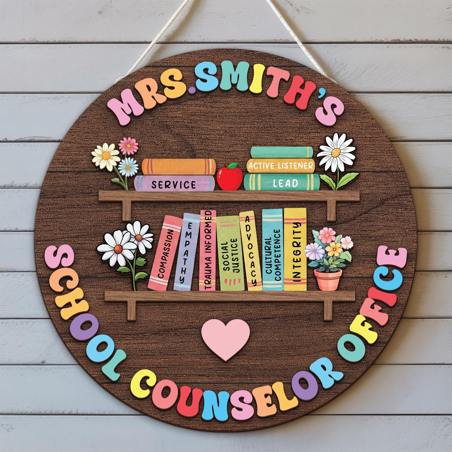 Personalized School Counselor 3d Wooden Name Sign, School Psychologists Gift, Custom School Counselor Office Door Sign, Back To School Gifts