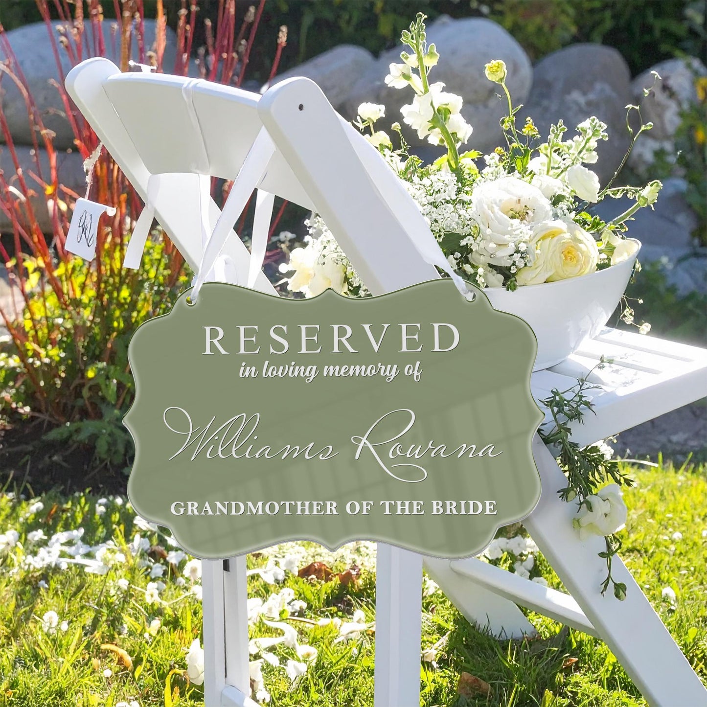Reserved Wedding Memorial Chair Sign,Custom Memorial Wedding Sign,Wedding Chair Banner In Memory Of Loved Ones,Wedding Decor,Sympathy Gift