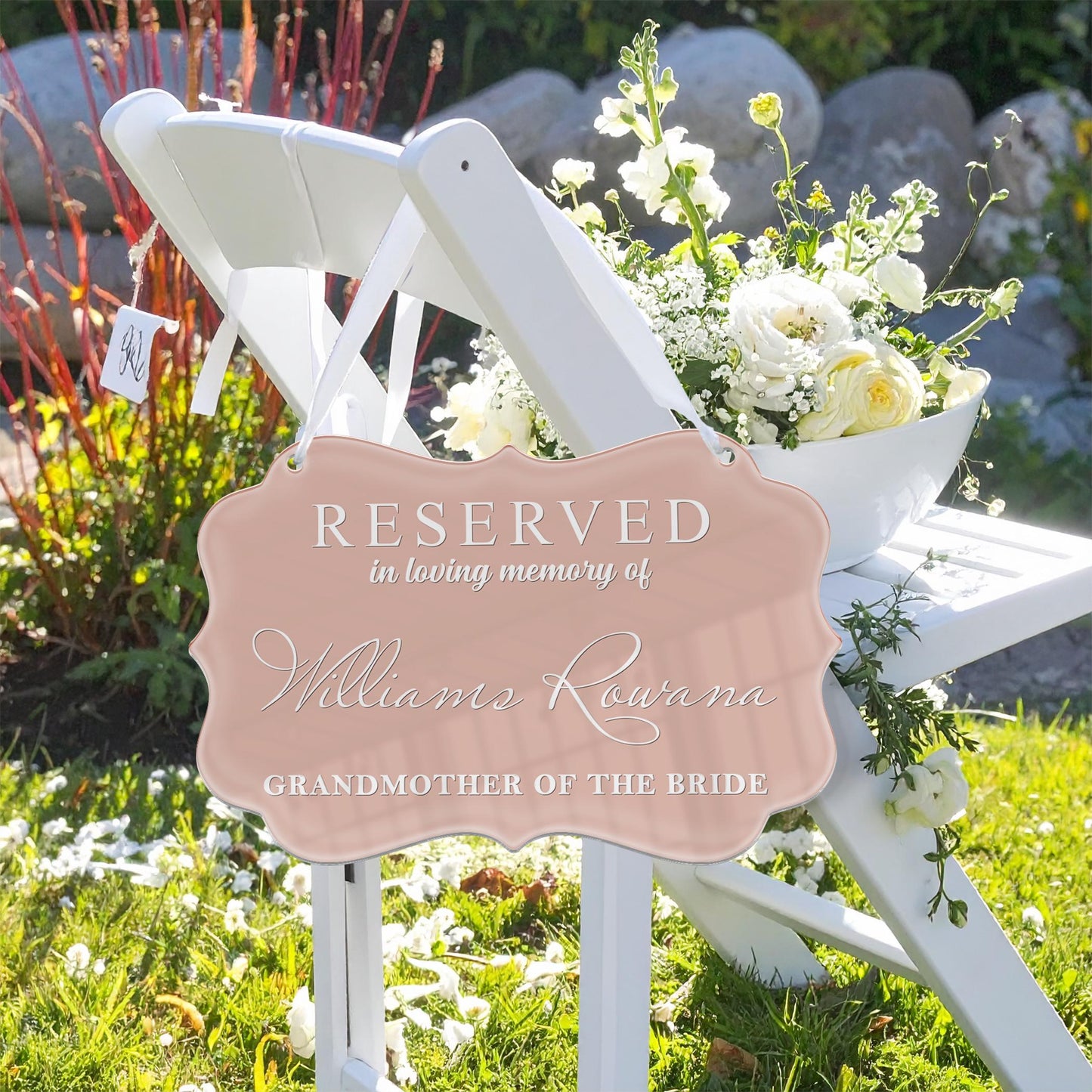 Reserved Wedding Memorial Chair Sign,Custom Memorial Wedding Sign,Wedding Chair Banner In Memory Of Loved Ones,Wedding Decor,Sympathy Gift