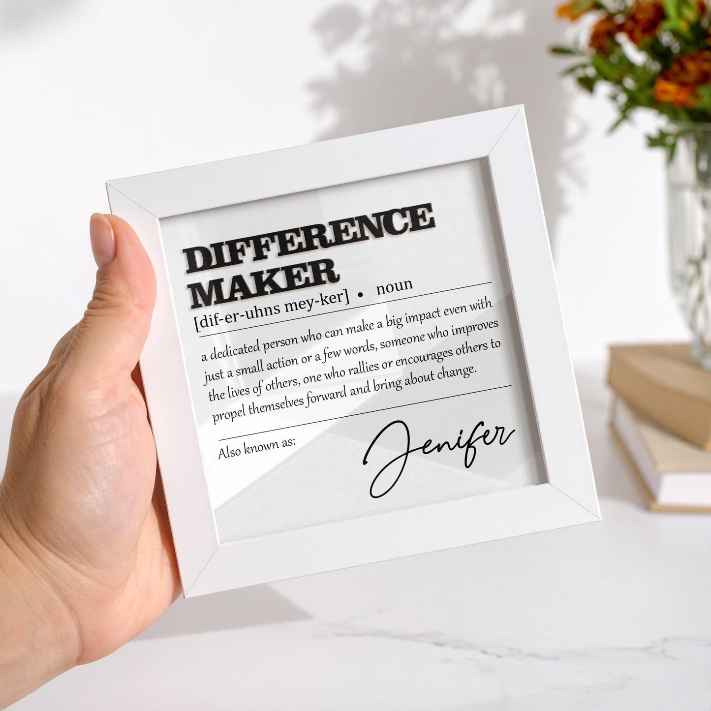 Difference Maker Gift,Appreciation Gifts for Leader Boss Mentor Coworker Teacher,Wooden Frame Sign,Employee Gift,Retirement Gift,Supervisor