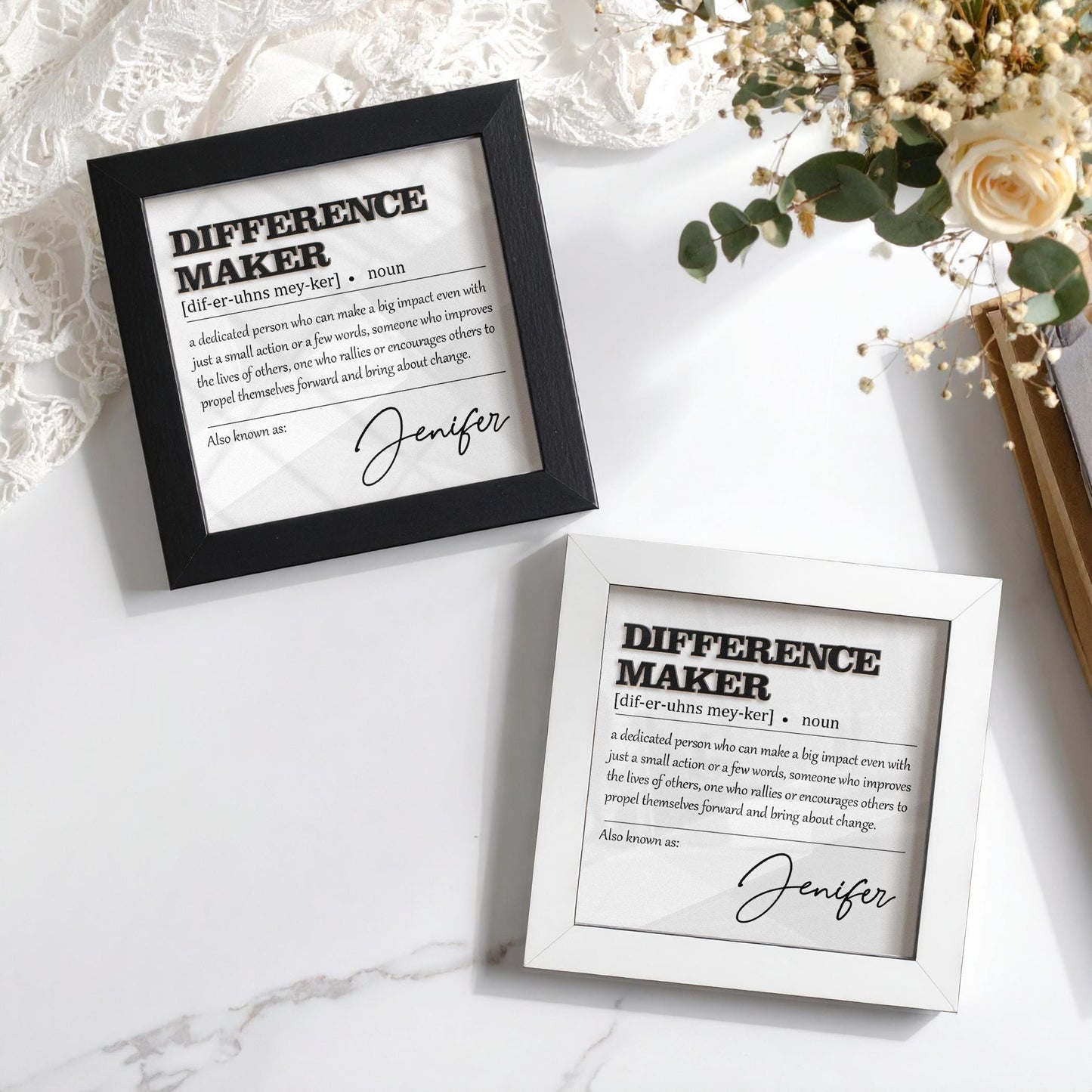 Difference Maker Gift,Appreciation Gifts for Leader Boss Mentor Coworker Teacher,Wooden Frame Sign,Employee Gift,Retirement Gift,Supervisor