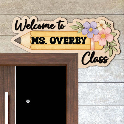 Customize Teacher 3D Doorframe Corner Sign, Teacher Pencil Door Corner Sign, Classroom Decor, Custom Teacher Doorframe Sign, Teacher Gifts