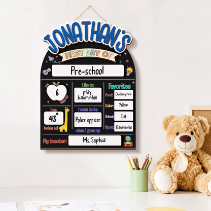 First and Last Day of School Sign,Interchangeable Reusable Back to School Board,Kindergarten 1st Day of School,First Day School Photo Prop