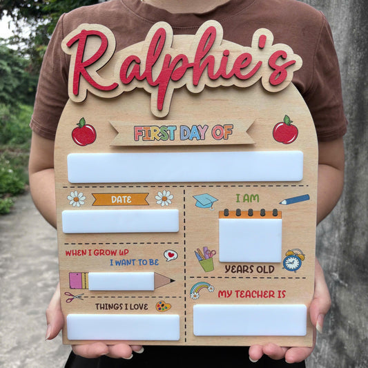 Personalized First Day Of School Sign, Custom First & Last Day of School Sign, Custom School Board Gift for Student, 1st Day of School Board