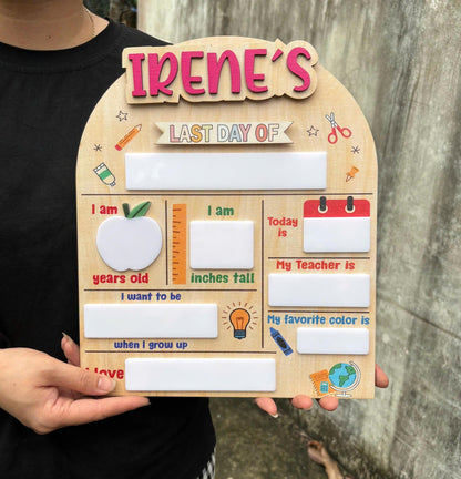 Personalized First Day Of School Sign, 1st Day Of School Sign, Dry Erase School Sign, Reusable Back To School Sign For Photos, School Board