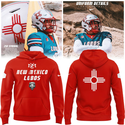 Special Edition New Mexico Lobos Wordmark Logo Uniform Hoodie - Red