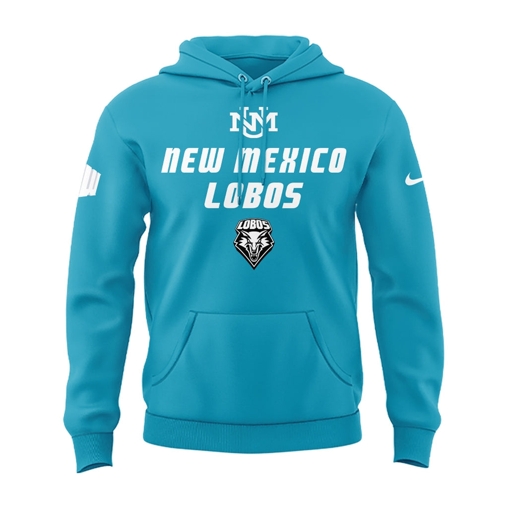 Special Edition New Mexico Lobos Wordmark Logo Uniform Hoodie - The Turquoise