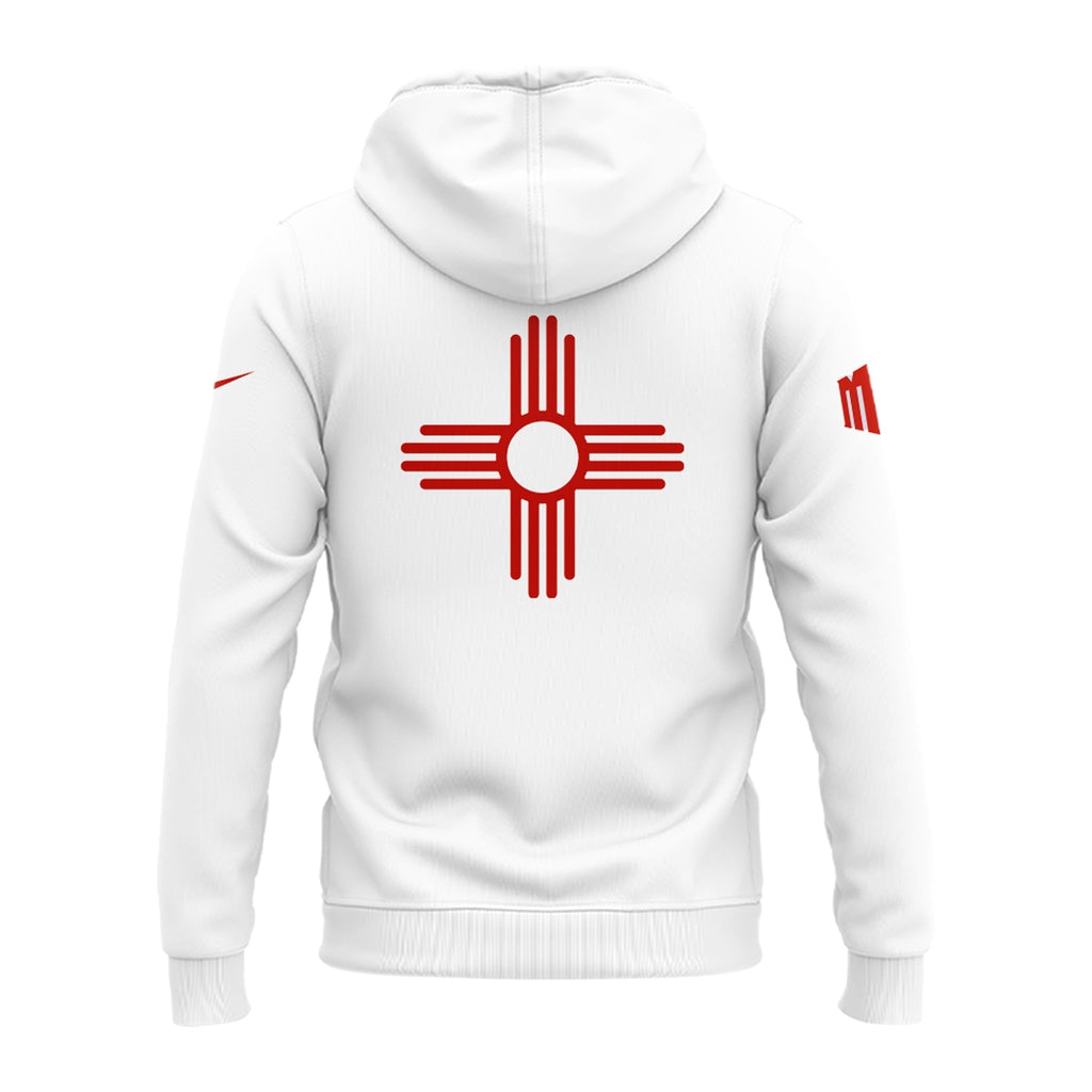 Special Edition New Mexico Lobos Wordmark Logo Uniform Hoodie - White