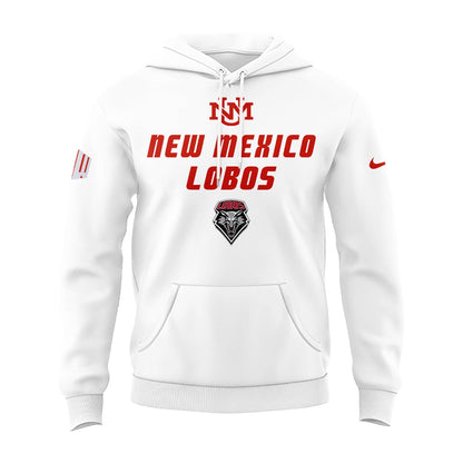 Special Edition New Mexico Lobos Wordmark Logo Uniform Hoodie - White