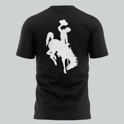 2025 Wyoming Cowboys Dark Mode Black T-Shirt