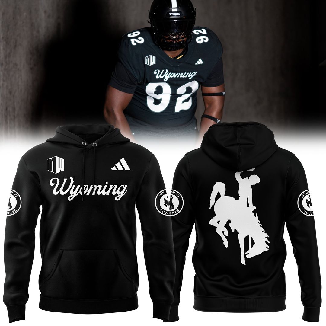 Wyoming Cowboy Football Coal-Black Hoodie