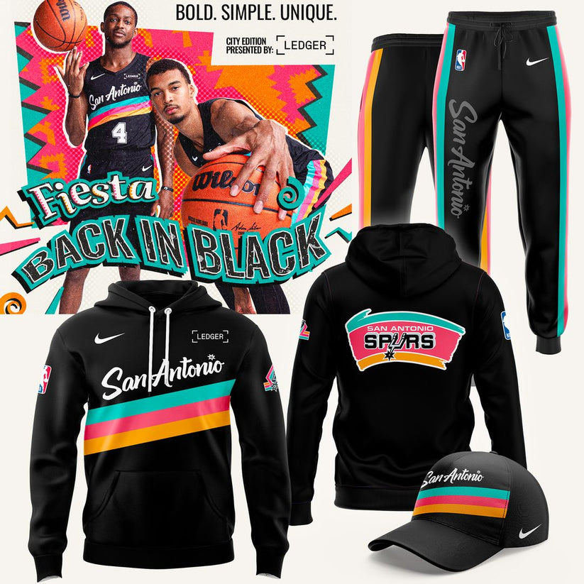 San Antonio Spurs Back To Black City Edition Custom Hoodie
