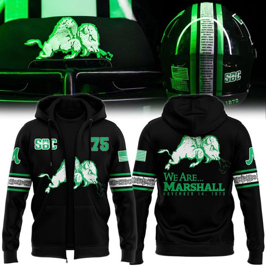 Marshall Football New Zip Hoodie V1