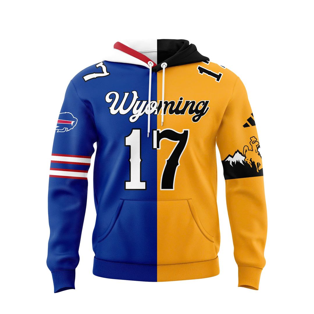 Josh Allen #17 Buffalo Bills x Wyoming Cowboys Combo Hoodie