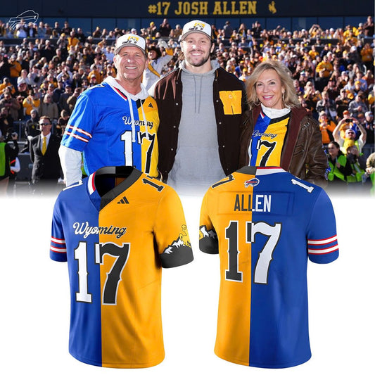 Josh Allen Jersey #17 Wyoming Cowboys Split Vapor Limited Football