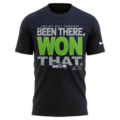 Seattle Seahawks 2025 NFC West Division Champions "Been There Won That" T-Shirt