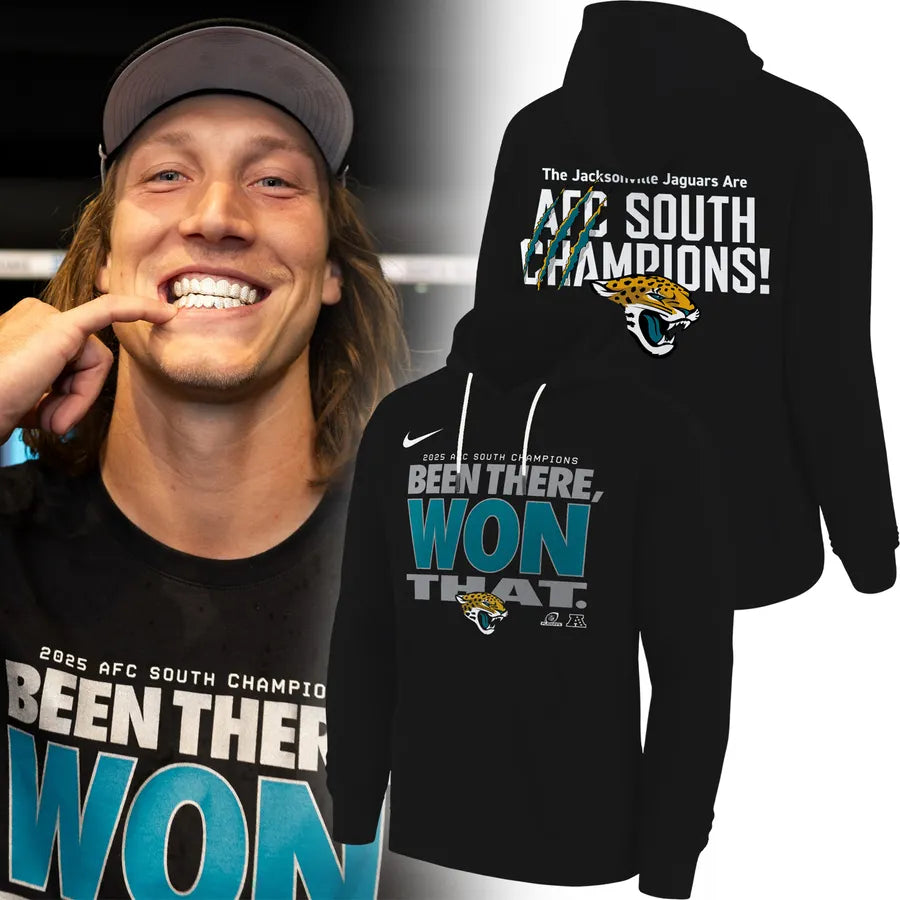 Jacksonville Jaguars 2025 AFC South Division Champions Locker Room Trophy Collection Hoodie