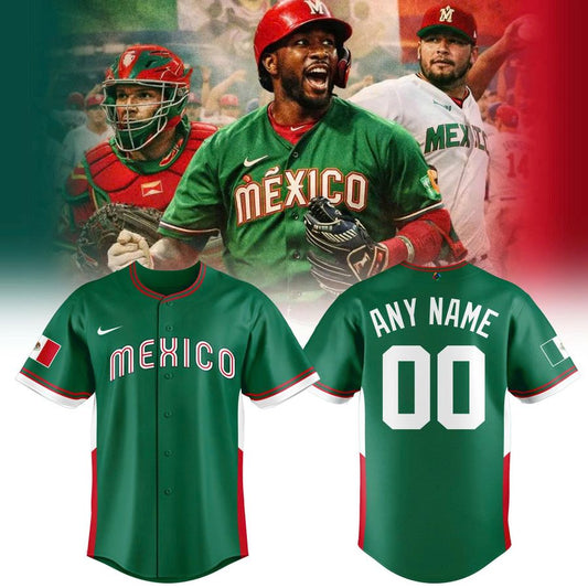 Mexico Baseball Nike 2026 World Baseball Classic Road Stadium Jersey - Green
