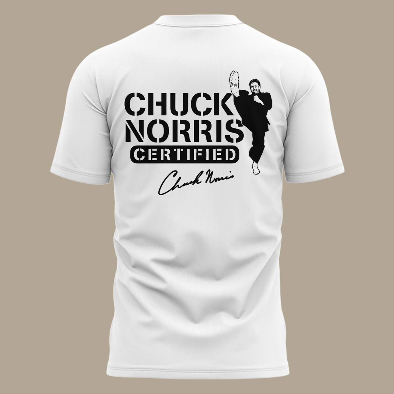 Chuck Norris T-Shirt White Signed for fans