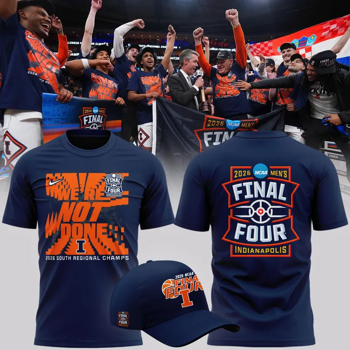 Illinois Fighting Illini 2026 NCAA Men's Basketball Tournament March Madness Final Four T-Shirt