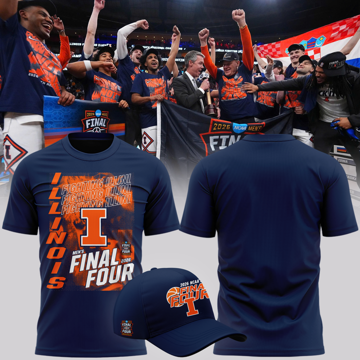 14.Illinois Fighting Illini 2026 NCAA Men's Basketball Tournament March Madness Final Four T-Shirt