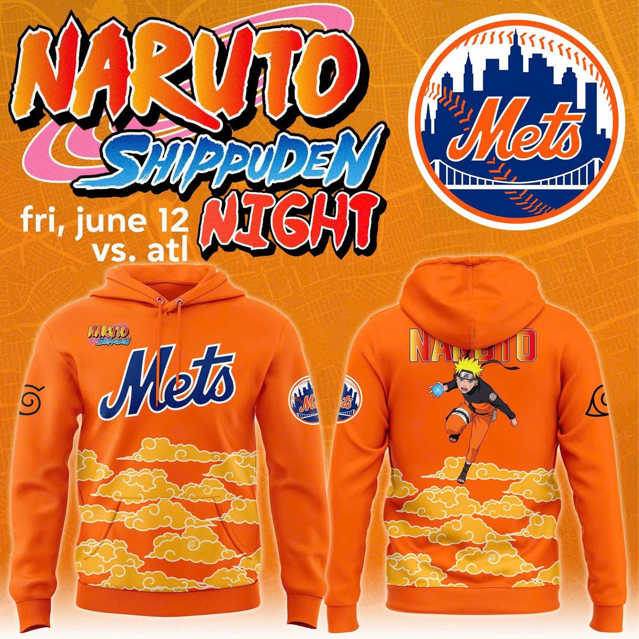 New York Mets x Naruto Night 2026 Hoodie Collection