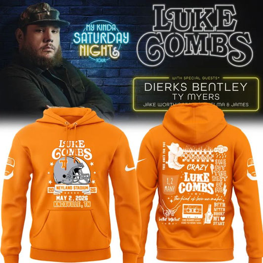 Limited Edition Tennessee x Luke Combs My Kinda Saturday Night Hoodie 2026
