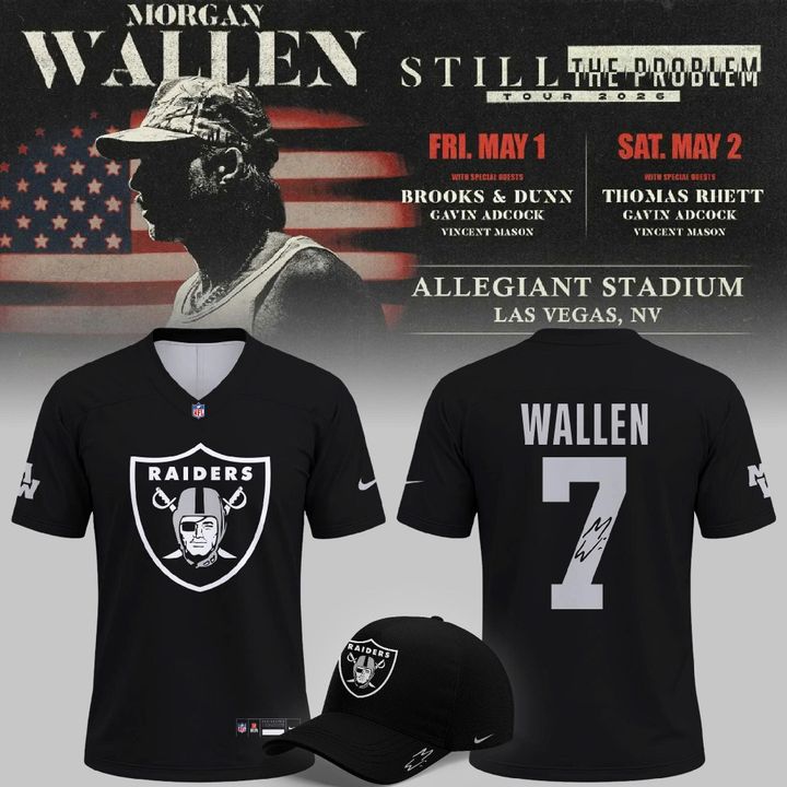 2026 Exclusive Version Signed Jersey Morgan Wallen x Las Vegas Raiders for fans!