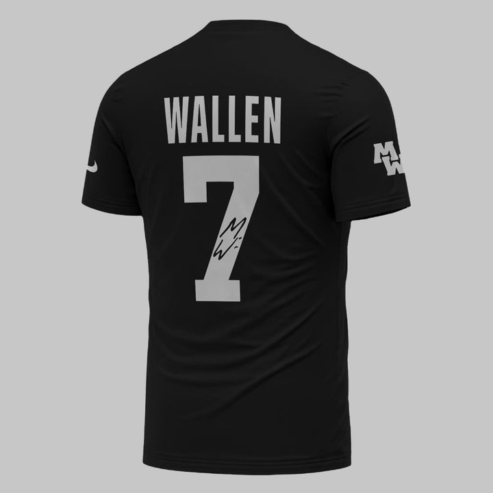 Exclusive Version Signed T-Shirt Black Morgan Wallen x Las Vegas Raiders for fans!