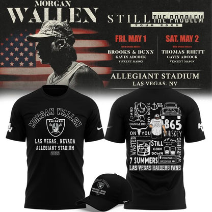 Limited Edition T-Shirt Black Morgan Wallen x Las Vegas Raiders!