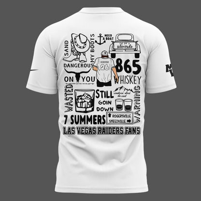 Limited Edition T-Shirt White Morgan Wallen x Las Vegas Raiders