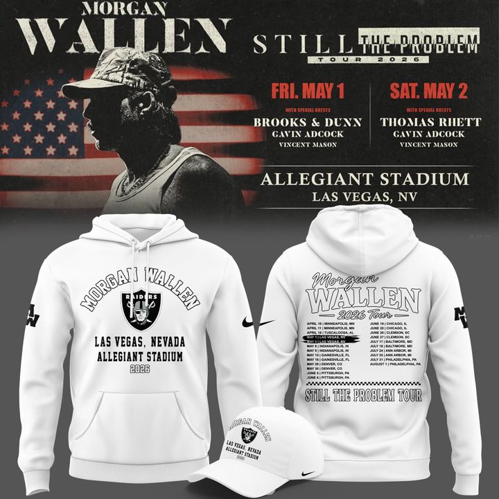 Limited Edition Hoodie White Morgan Wallen x Las Vegas Raiders
