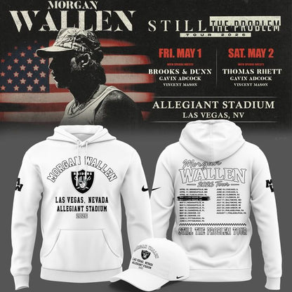 Limited Edition Hoodie White Morgan Wallen x Las Vegas Raiders