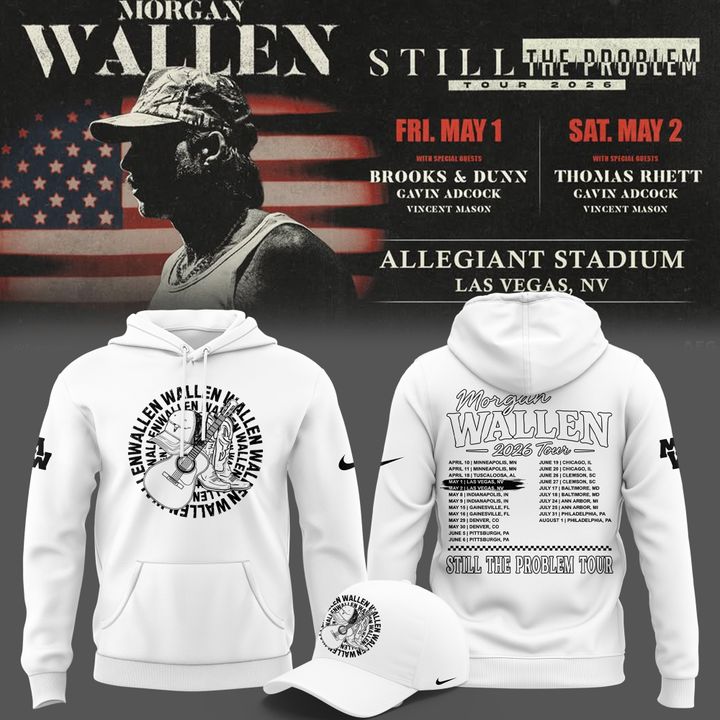 Limited Edition Hoodie White Morgan Wallen x Las Vegas Raiders for fans!