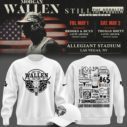 Limited edition Sweatshirt White Morgan Wallen x Las Vegas Raiders for fans