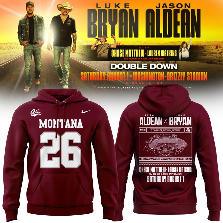 Limited Edition Montana Grizzlies x Jason Aldean And Luke Bryan Hoodie