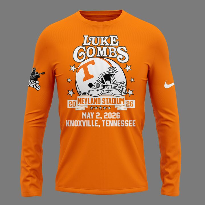 Limited Edition Luke Combs x Tennessee Volunteers Football - My Kinda Saturday Night Tour Country Music Long Tee