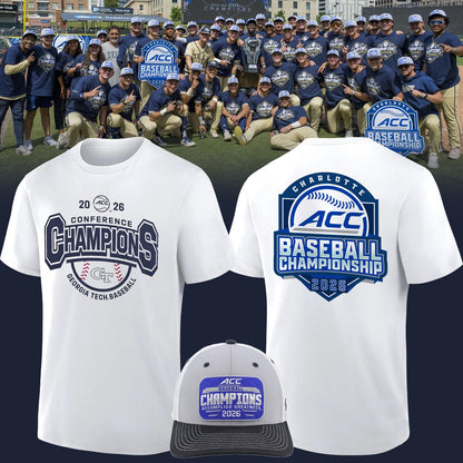 Georgia Tech Yellow Jackets Baseball Adidas ACC Tournament Champions Tee