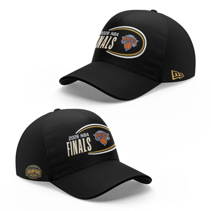 Men's New York Knicks New Era Black 2026 NBA Eastern Conference Champions Locker Room 9FIFTY Snapback Cap